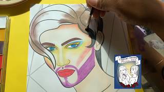 PRIDE MAKEUP on PAPER l Inspired By Jerry Santorski l Adult Coloring Books l Facecharting