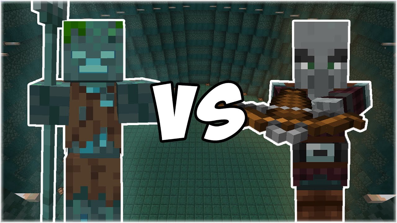 Drowned vs Pillager - Minecraft Mob Battle - YouTube