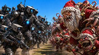 ARMY of TITAN CAMERAMAN vs GUGUGAGA SANTA BOSS! Epic GMod Battle 💥