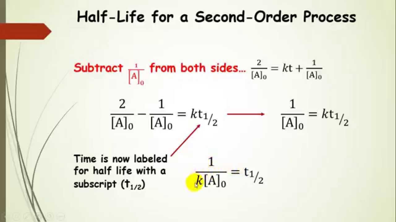 Second Order Integrated Rate Law and Half Life (Part 5