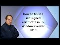 How to trust a self signed certificate in IIS Windows Server 2019