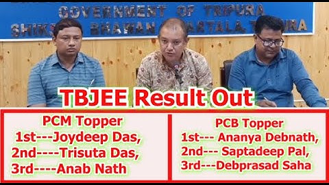 Tripura Joint Entrance Exan Result Out II Topperni Mung Saklaikha TBJEEni Chairman Dr. Subhadeep Pal