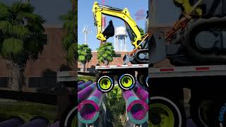 Dekotora Truck Tow Trailers vs Pipe Bridge with Heavy Cargo 🚚 #short #beamng #beamngdrive #trucksvs