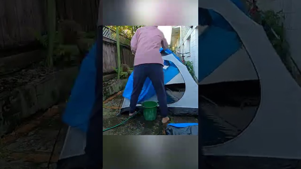 【Tent maintenance】 Washing the tent from recycle center 【camp story】