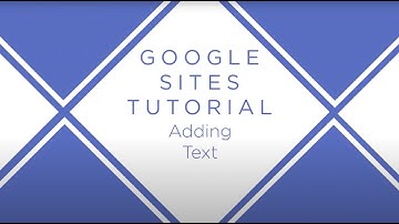 Google Sites: Adding Text