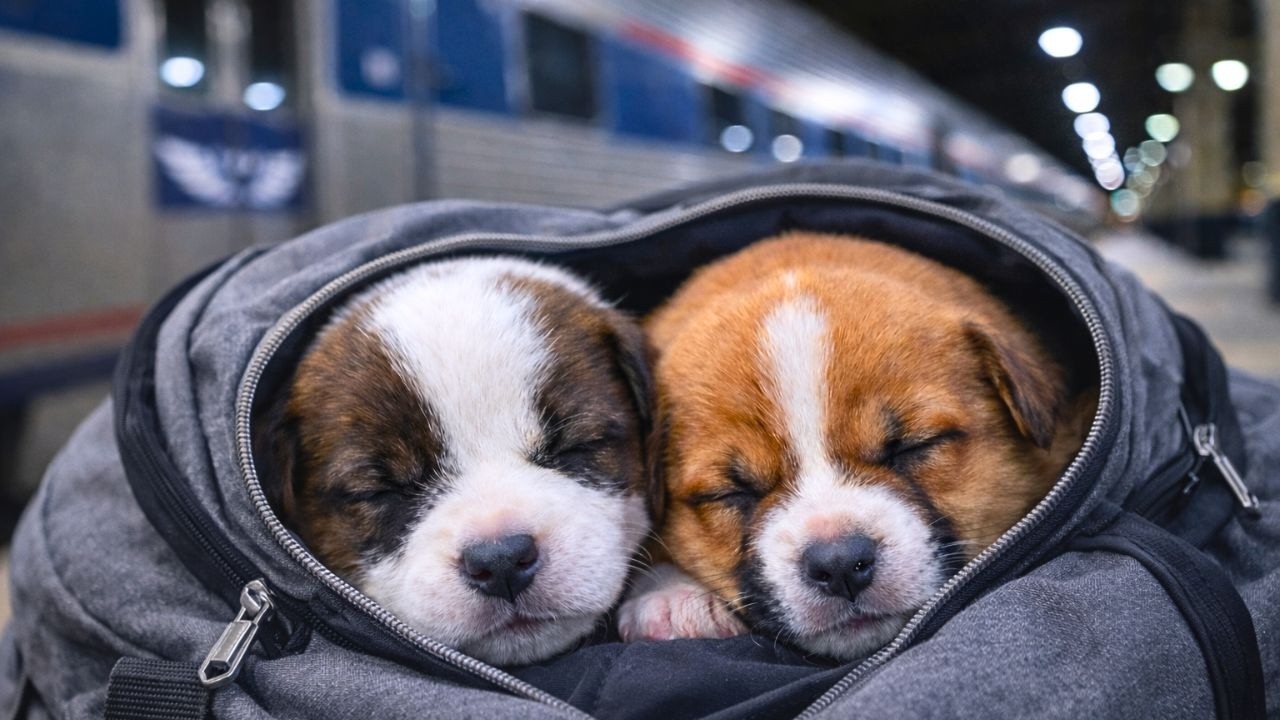 Train Conductor Hears Tiny Cries After Last Stop — Two Puppies Left Behind