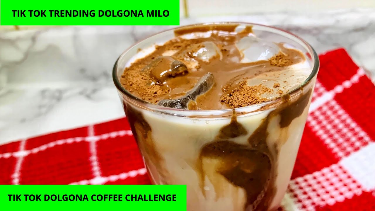 Tik tok trending Dolgona coffee \Dolgona MILO \Dolgona coffe challenge