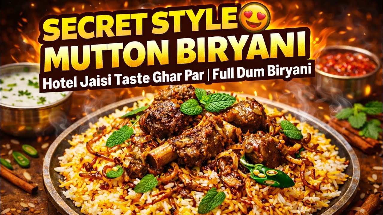 SECRET STYLE Mutton Biryani 😍 | Hotel Jaisi Taste Ghar Par | Full Dum Biryani