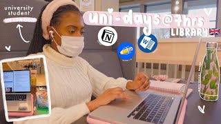 🌥 Unidays EP 2: Life as a UK uni student studying for 7 hours in the library for exams 😞
