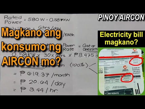 Paano magcompute ng electric consumption ng aircon? Electricity Bill magkano? Simple Computation.