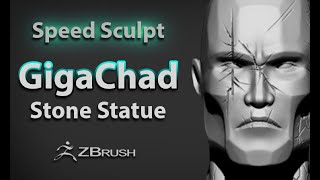 GigaChad Stone Statue Speed Sculpt. For 3D printing. Downloadable. 💪🤜💣