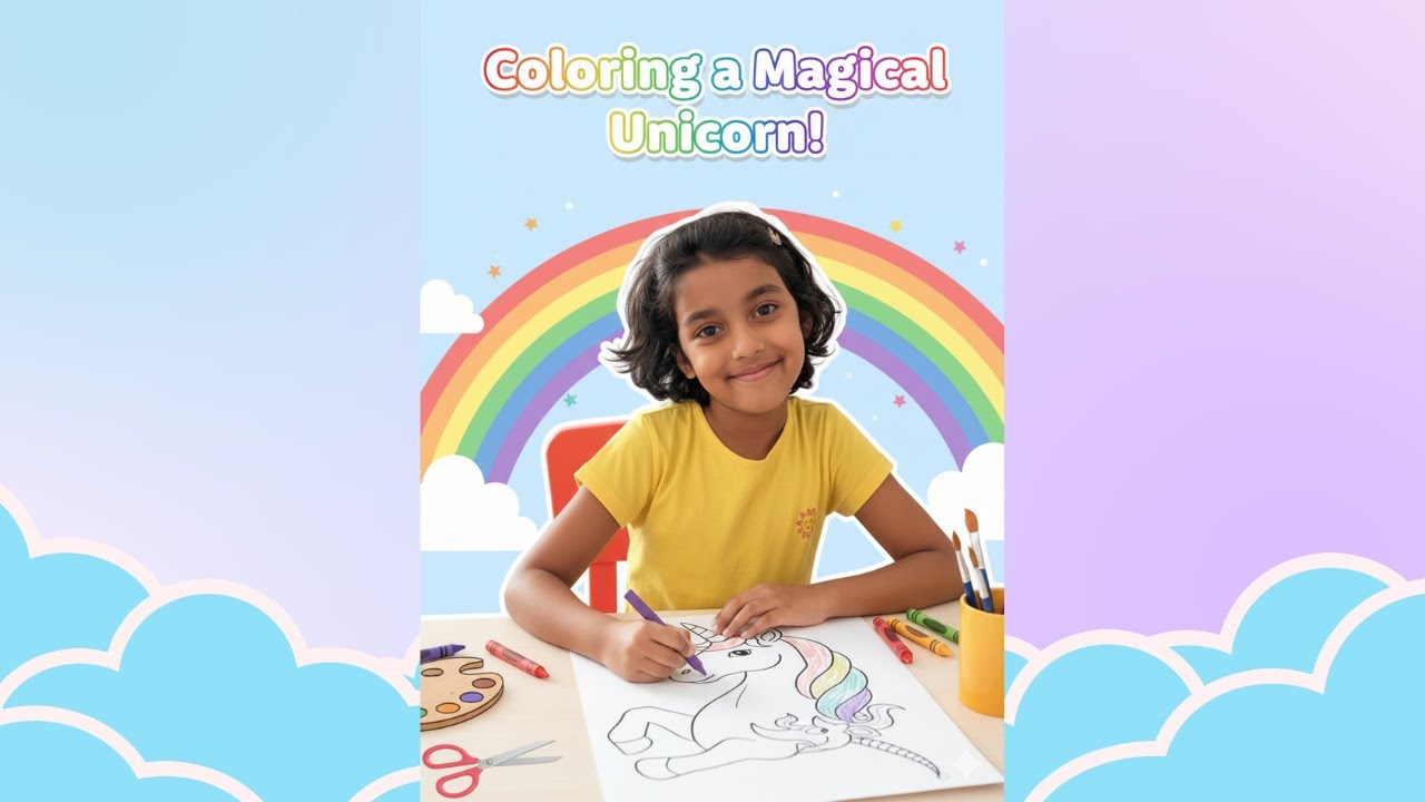 Flying Unicorn Coloring! 🦄🌈 Fun with Manu