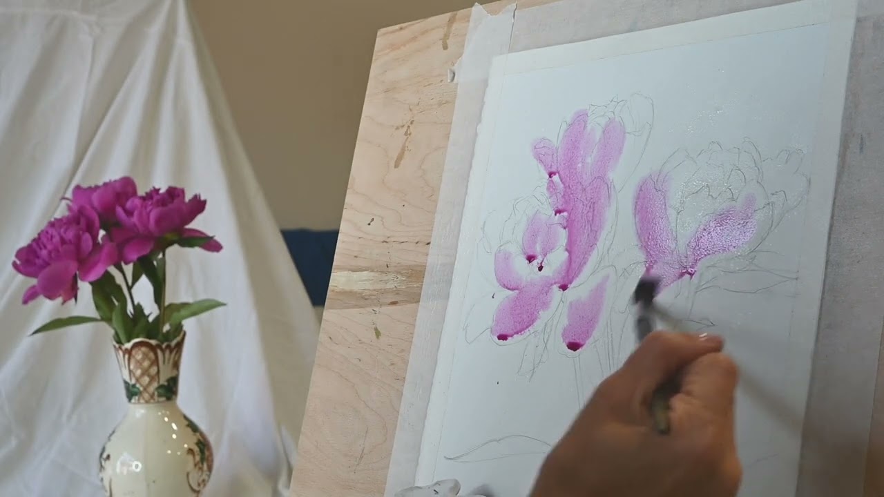 Урок живописи "Пионы "