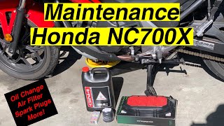 Honda NC700X  Maintenance Day: Oil Change, Air Filter, Spark Plugs & More!