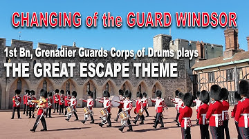 THE GREAT ESCAPE by Elmer Bernstein - 1st Bn, Grenadier Guards Corps of Drums WINDSOR CASTLE #fyp