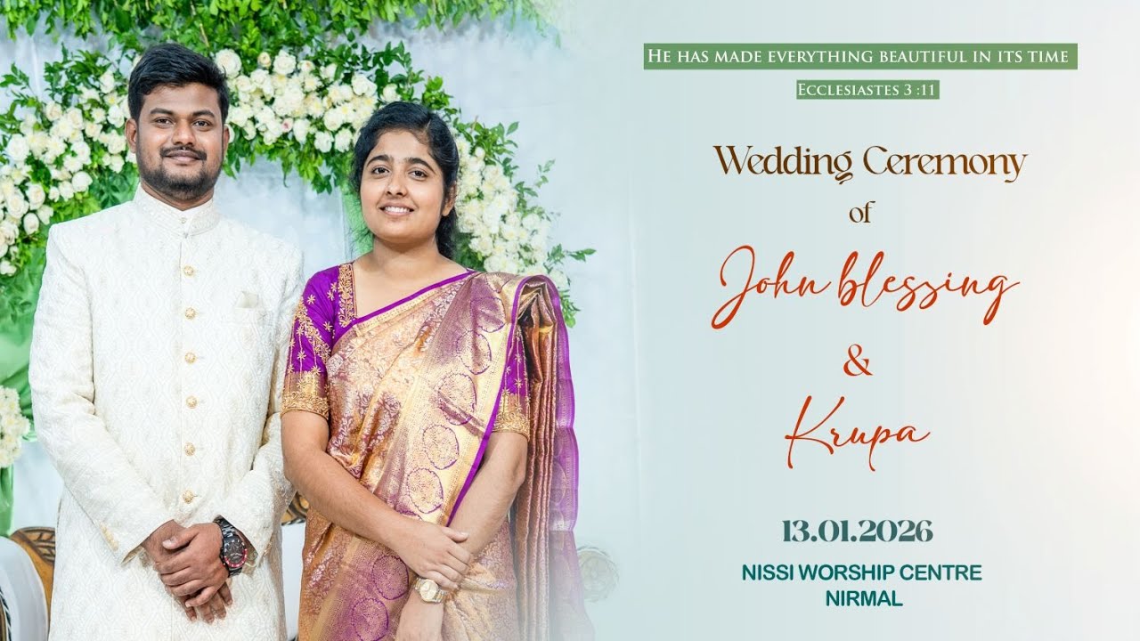 WEDDING CEREMONY || PS JOHN BLESSING & SIS KRUPA || NISSI MINISTRIES|| 13.01.2026
