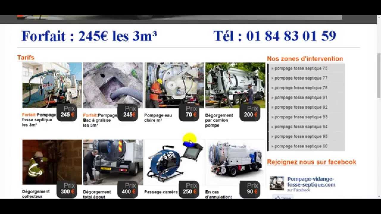 Tarif assainissement pompage et vidange fosse septique YouTube