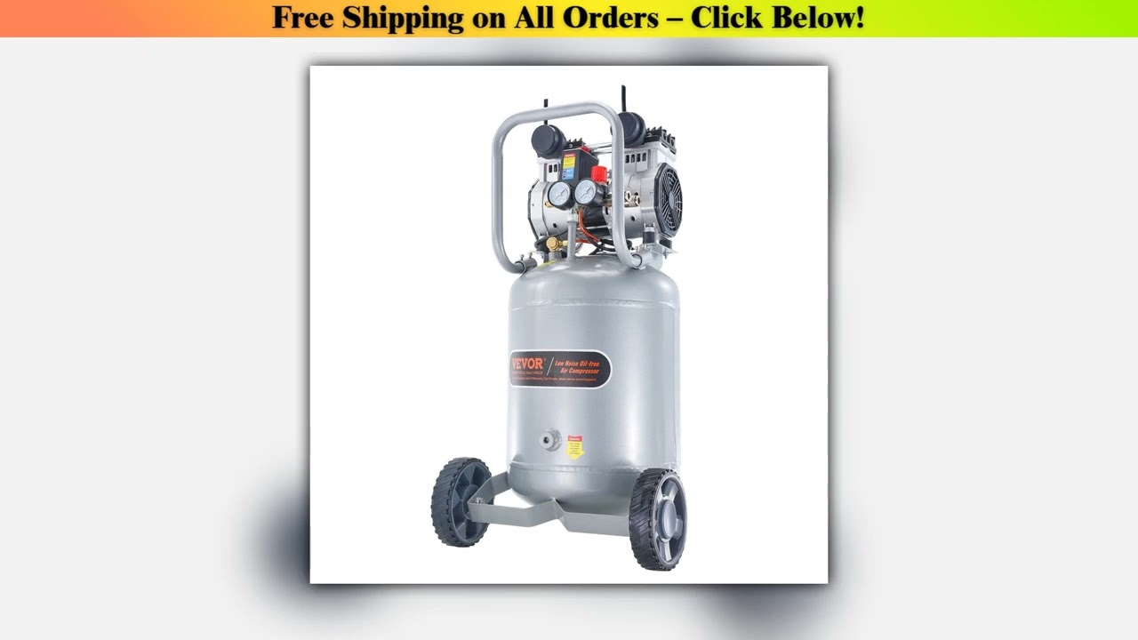 SucceBuy 13 Gallon Air Compressor Portable 2HP Oil Free Air Compressor for Auto Repair Tire