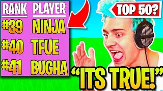 NINJA Explains How EASILY He Could Become a Top 50 Player but REFUSES because of THIS! (Fortnite)