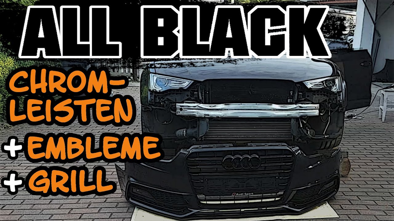 Schwarze Grill Folie Auto Zierleisten zum Folieren von Auto Chromleisten  Frontgrill Exterieur Black Schwarze Folie Optik Paket Glanz Schwarz