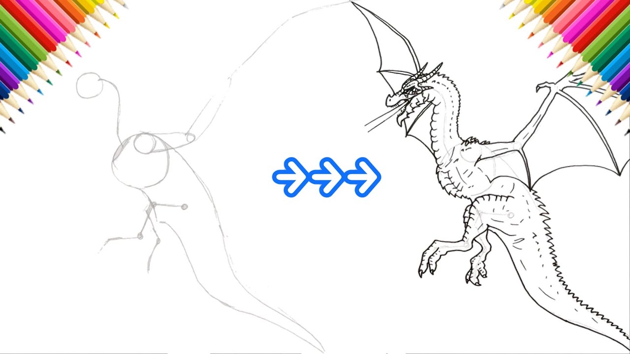How to Draw a Dragon Step by Step - YouTube