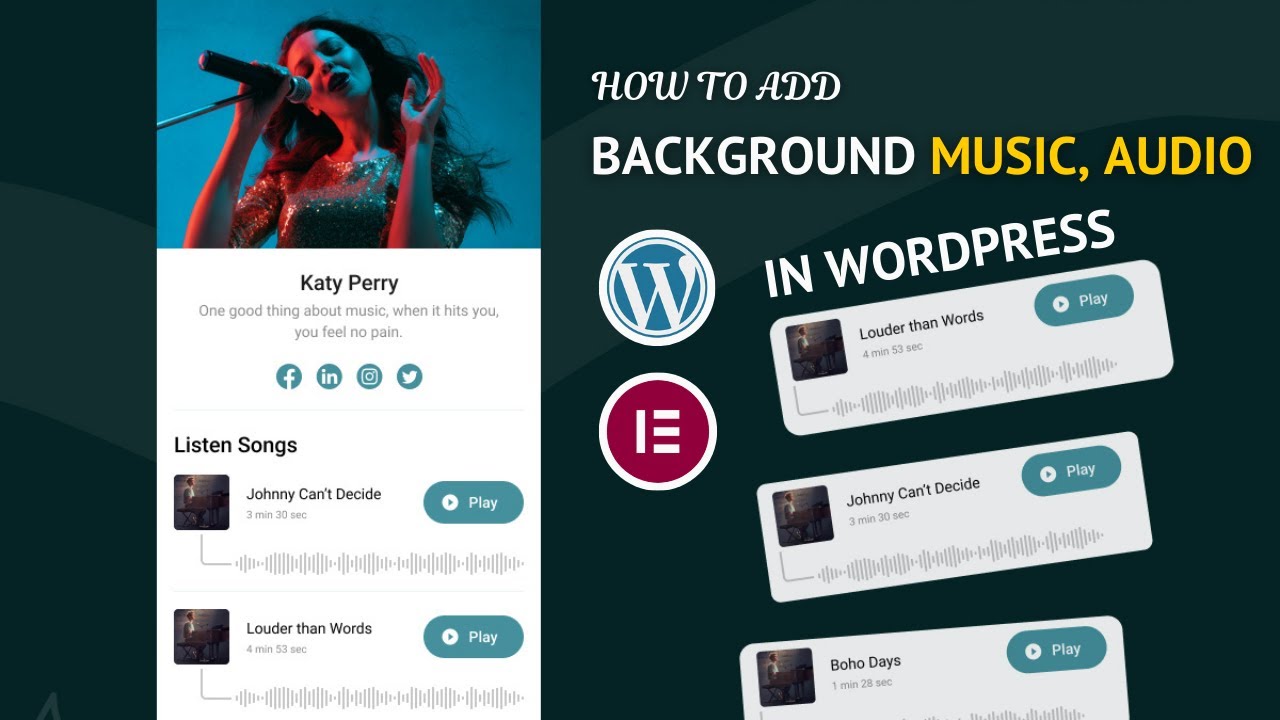 FREE - How to Add Background Music Audio in Wordpress Website - Like ...