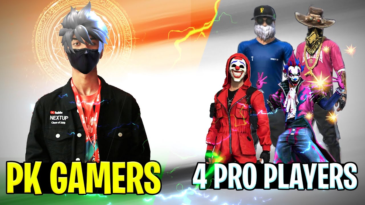 Clash squad custom 1 vs 3 / PK Gamers vs pro players - Garena free fire fastest player india