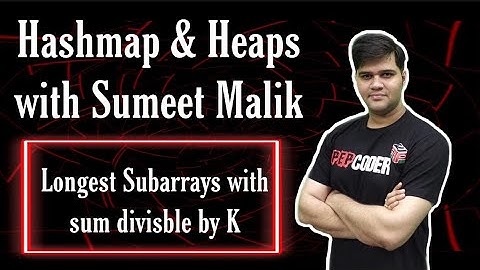 Longest Subarray with Sum Divisible by K | Hashmaps Interview Question Playlist