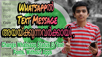 How To Change Whatsapp Fonts WithOut Apps ? Text Message & Status Fonts / Malayalam / Yapa Techker /