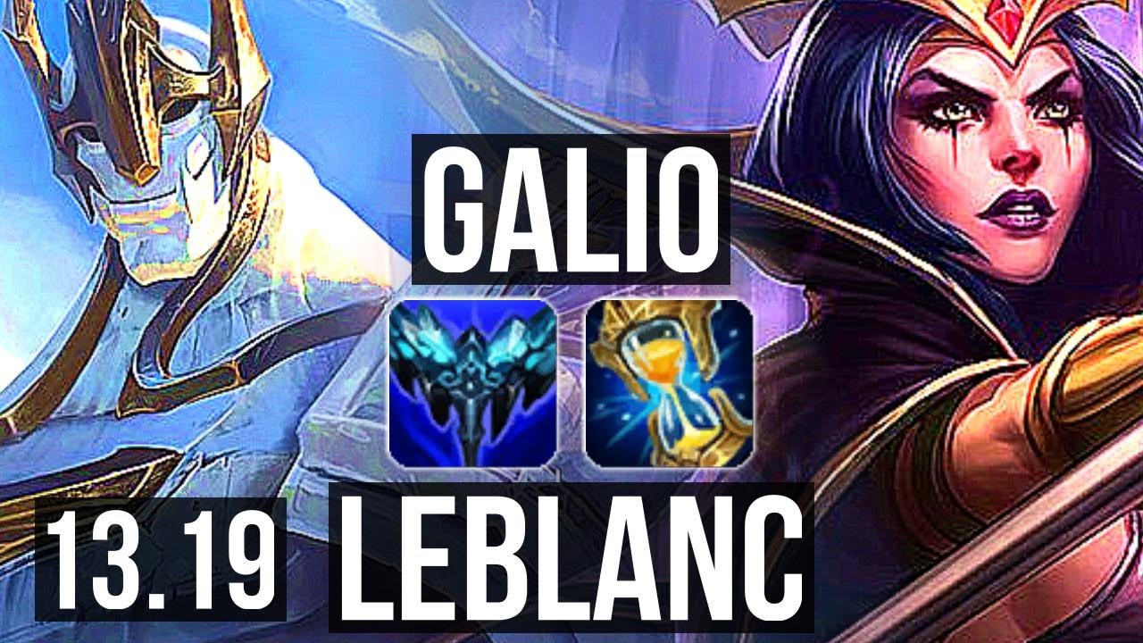 GALIO vs LEBLANC (MID) | 9/1/6, Legendary, 300+ games | KR Diamond | 13.19