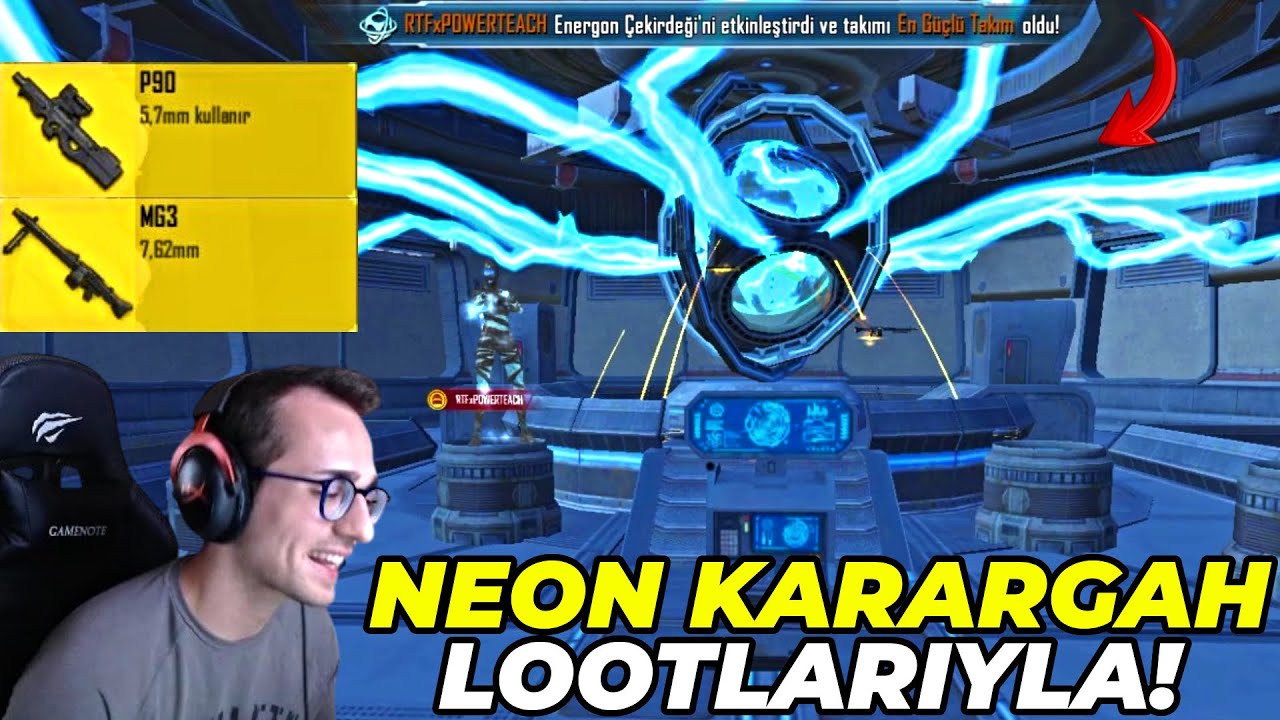 NEON KARARGAH LOOTLARIYLA WIN ALMAK? (P90+MG3+MEGATRON) PUBG MOBILE