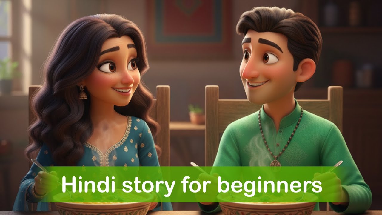 LEARN HINDI with Simple Story for beginners  -  Making Delicious Dal Together!