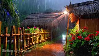 BEAUTIFUL VILLAGE WITH RAIN AMBIENCE AND THUNDERSTORM ||  Rain For Sleep/Study Sessions and focus