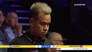 Noppon Saengkham maximum 147 break V John Higgins World Championship 2022