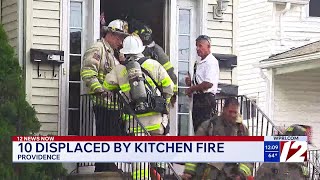 Ten displaced by Providence kitchen fire