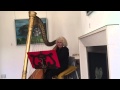 Elaine pamphilon plays the harp at zimmer stewart gallery