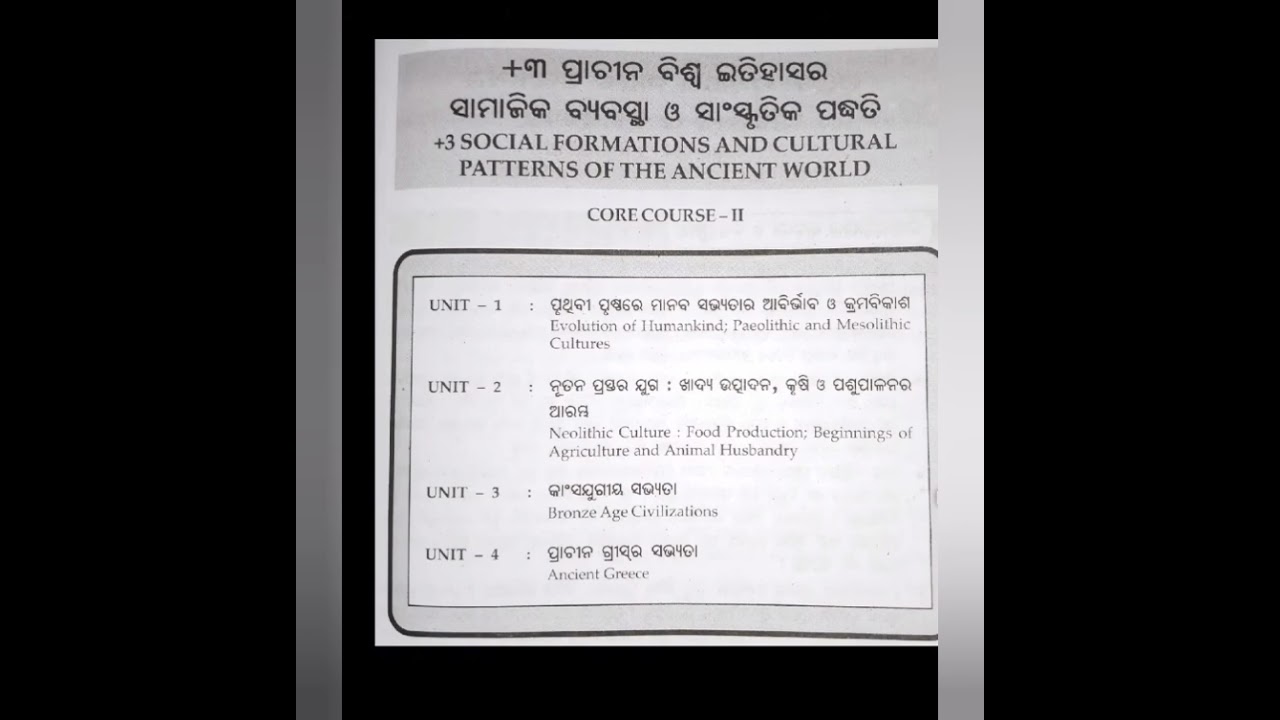 +3 1st semester history honours core 1 and core 2 syllabus 👍