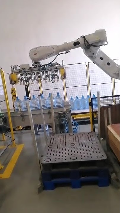 Abb robot for 15 ltr water bottle stacking - YouTube