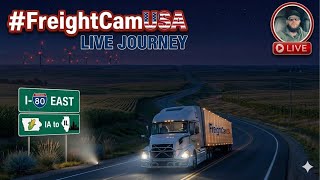 🌙 LIVE: 🇺🇸 Night Drive I-80 Iowa to Illinois 🚛 Midnight Trucking POV IRL