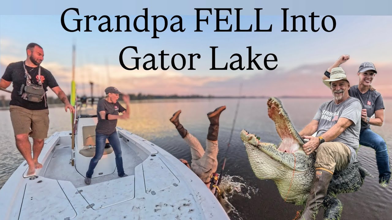 Grandpa FELL Into Gator Lake...Then We Hooked a 13ft Monster!