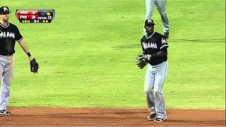 2013/09/18 Marlins tags out Bernadina
