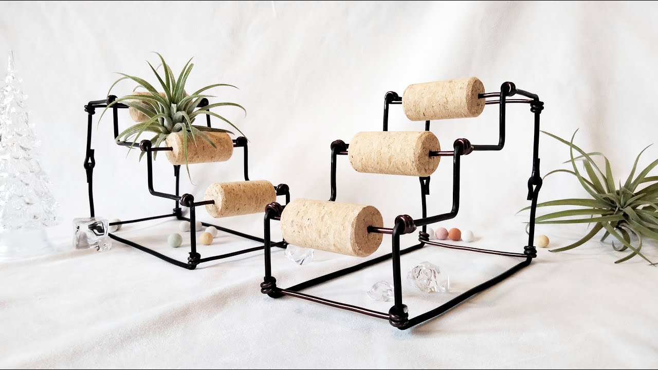 用鋁線折"階梯 空氣鳳梨 花架"教學 Handmade Aluminum Wire Wrapped" Staircase Air Plant Stand" Tutorial