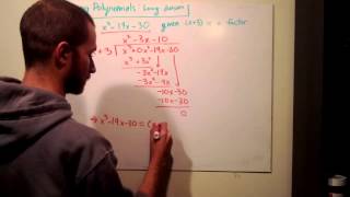 Factoring polynomials (long division)