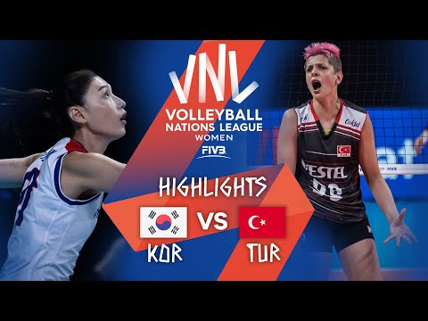 Korea vs. Turkey - FIVB Volleyball Nations League - Women - Match Highlights, 19/06/2021