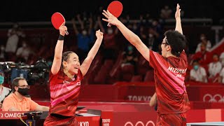 【五輪連続写真】水谷隼・伊藤美誠が金メダル　卓球混合ダブルス決勝