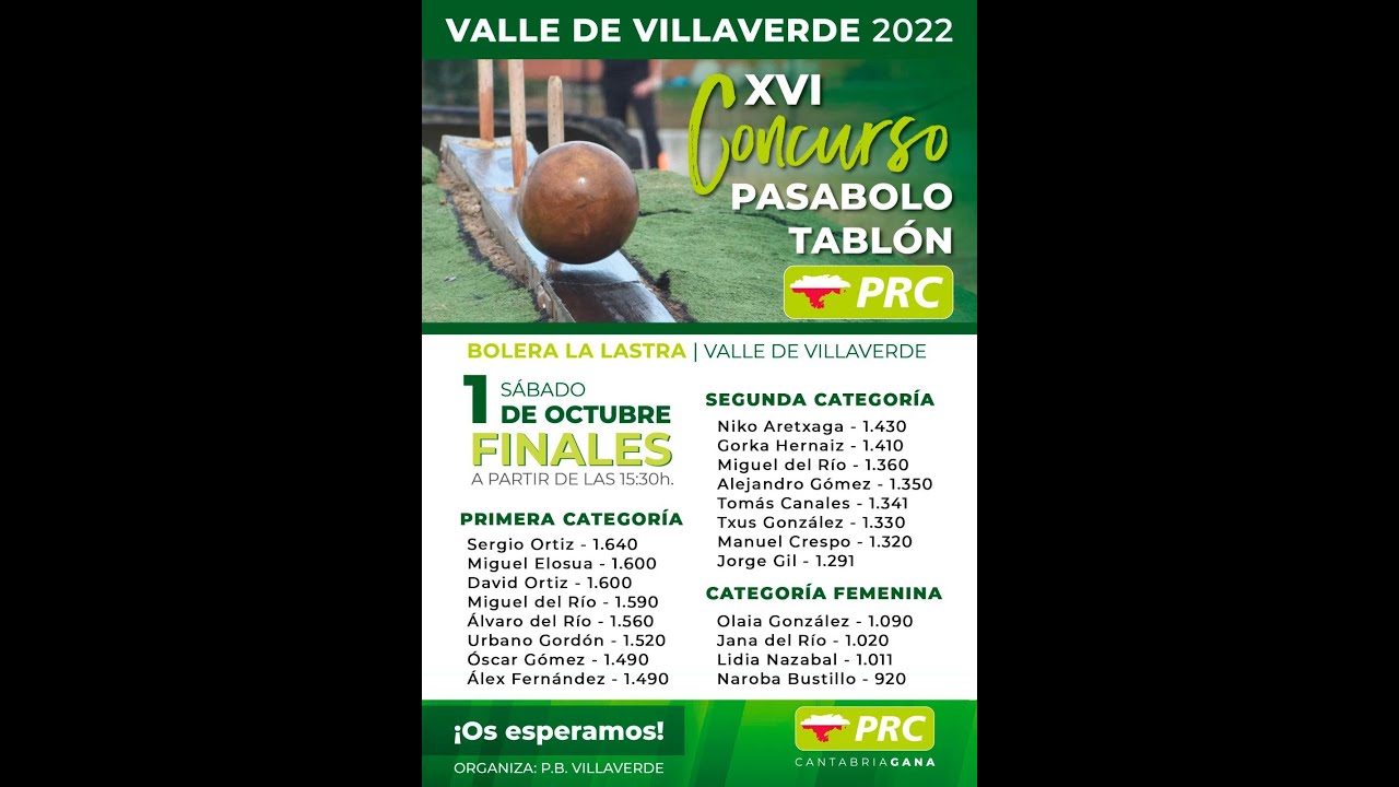 XVI Torneo PRC Pasabolo Tablon 2022 | Bolera La Lastra, Valle de Villaverde