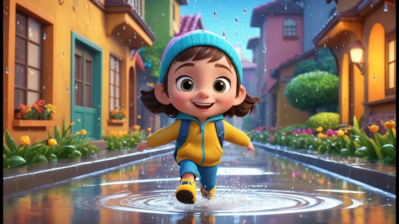 Count the Raindrops on Your Umbrella | Fun Counting and Weather Song for Kids | Preschool Nursery