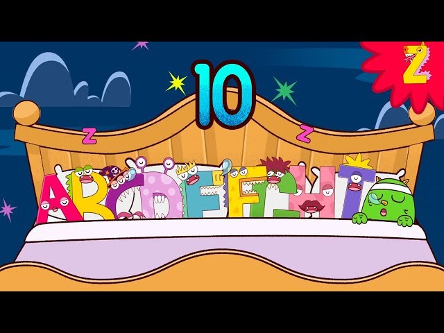 10 in the bed! Roll over song with ABC Monster l Nursery rhymes for kids l Halloween l ZooZooSong class=