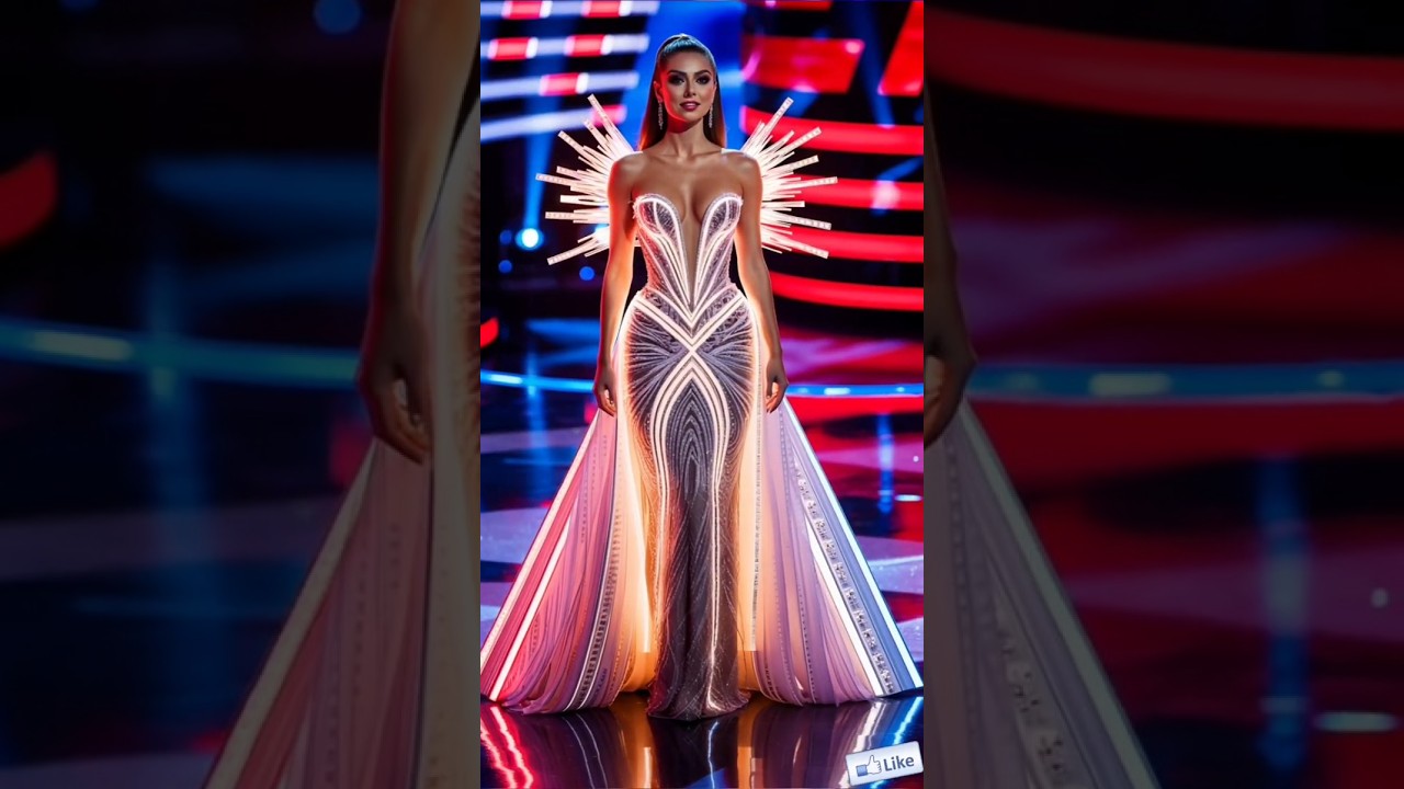 A woman performs a fusion with LED on AGT 