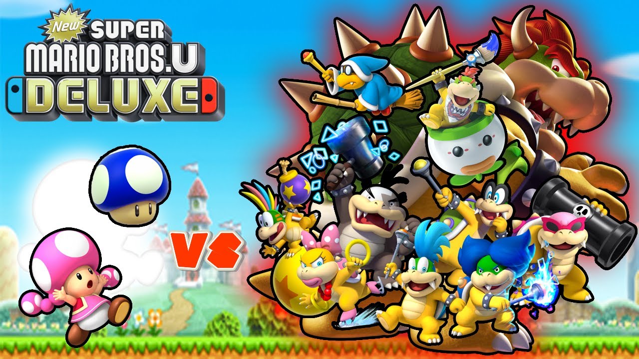 Mini Toadette VS All Bosses - New Super Mario Bros. U Deluxe | [LSF]Chaz